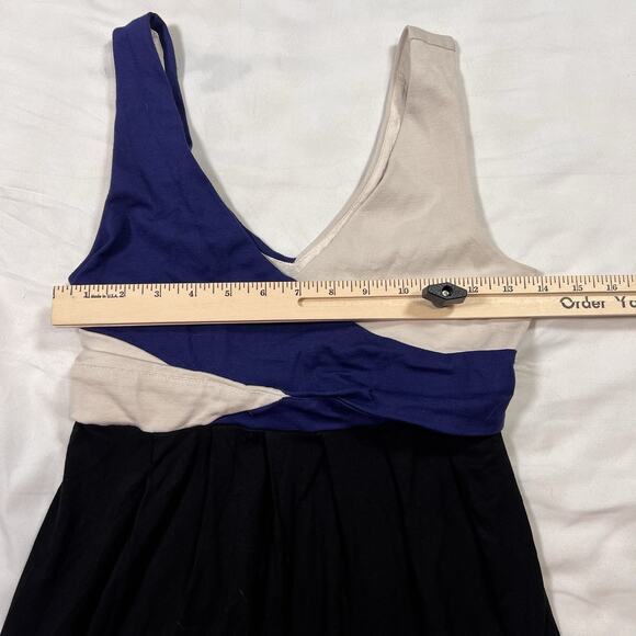 Anthropologie Maeve Elysian Maxi Dress Size XS Black Blue Ivory Colorblock Tank - Picture 6 of 13